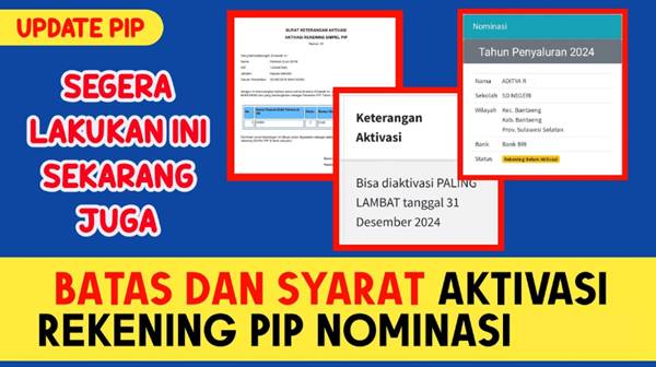 Batas Waktu Aktivasi Rekening PIP 2026, Ini Ketentuannya