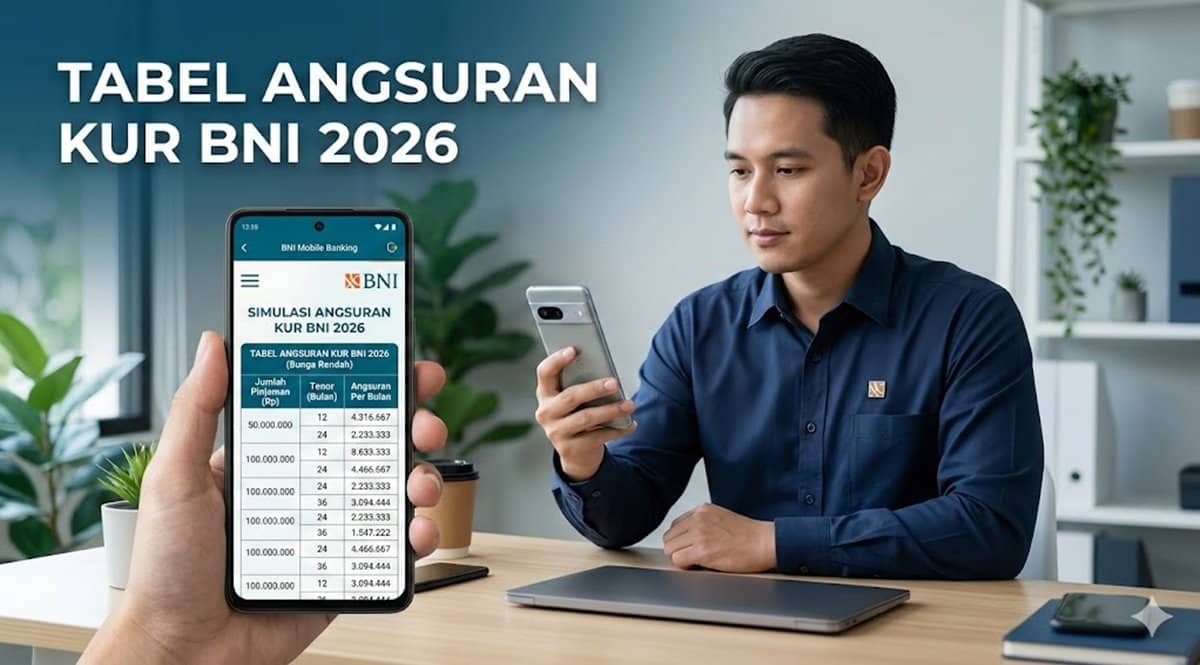 Tabel Angsuran KUR BNI 2026 Bunga Rendah, Simulasi Cicilan Terbaru Lengkap